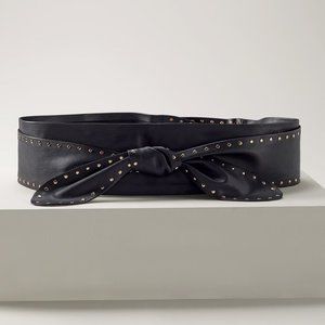 WHBM Black Studded Belt White House Black Market Women Size Small Black Gold Studded  main image 3